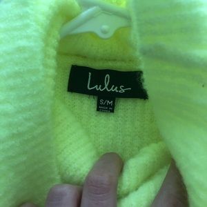 Lulus neon yellow sweater dress